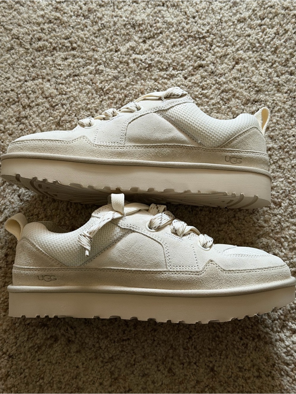 UGG Lo Lowmel Size 11 Off White Suede Mesh Sneakers